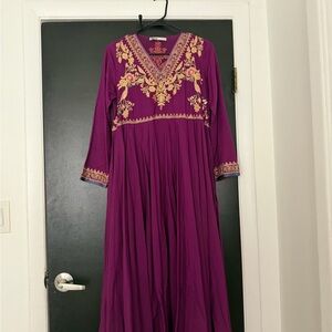 Khaadi Long Purple Embroidered Kurti/Dress